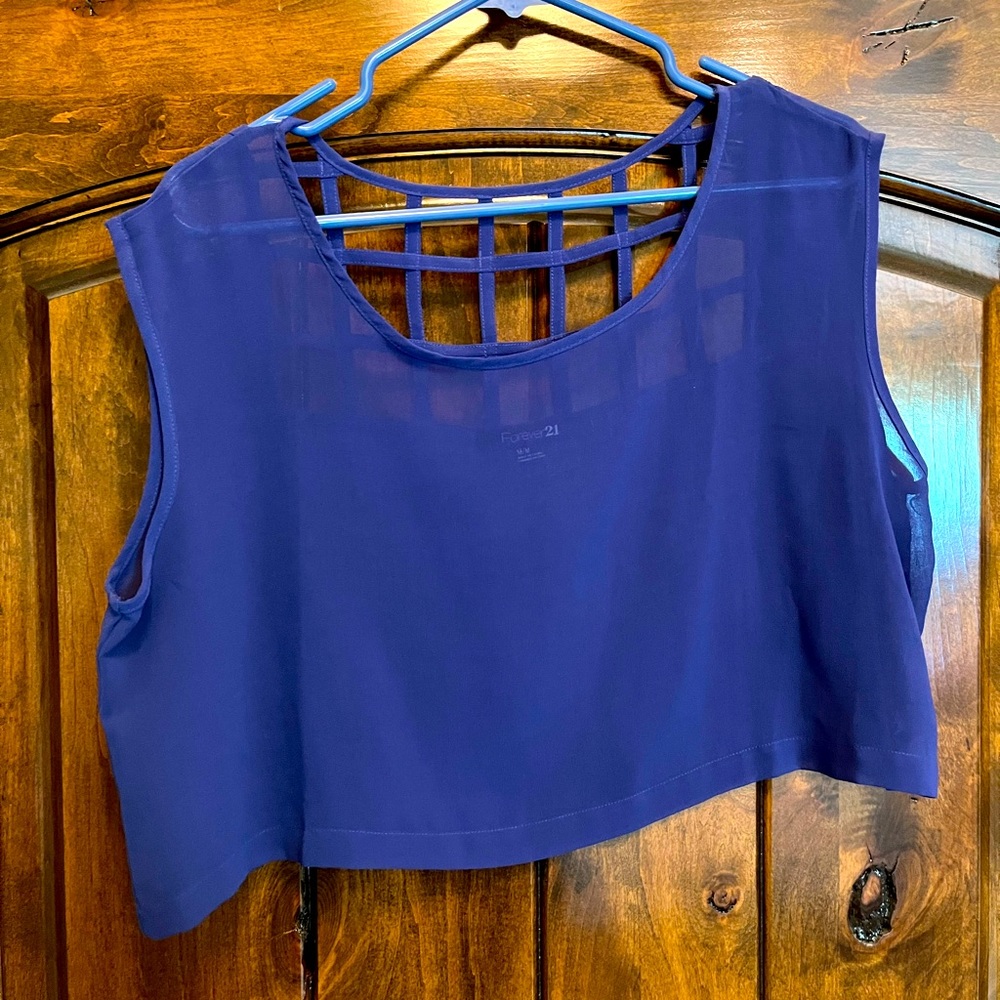 Mesh cutout crop top